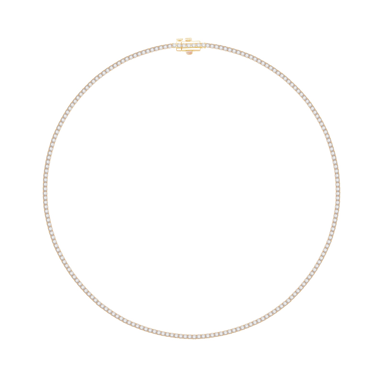 Goldsmiths 9ct Yellow Gold 6.00cttw Lab Grown Diamond Line Necklace