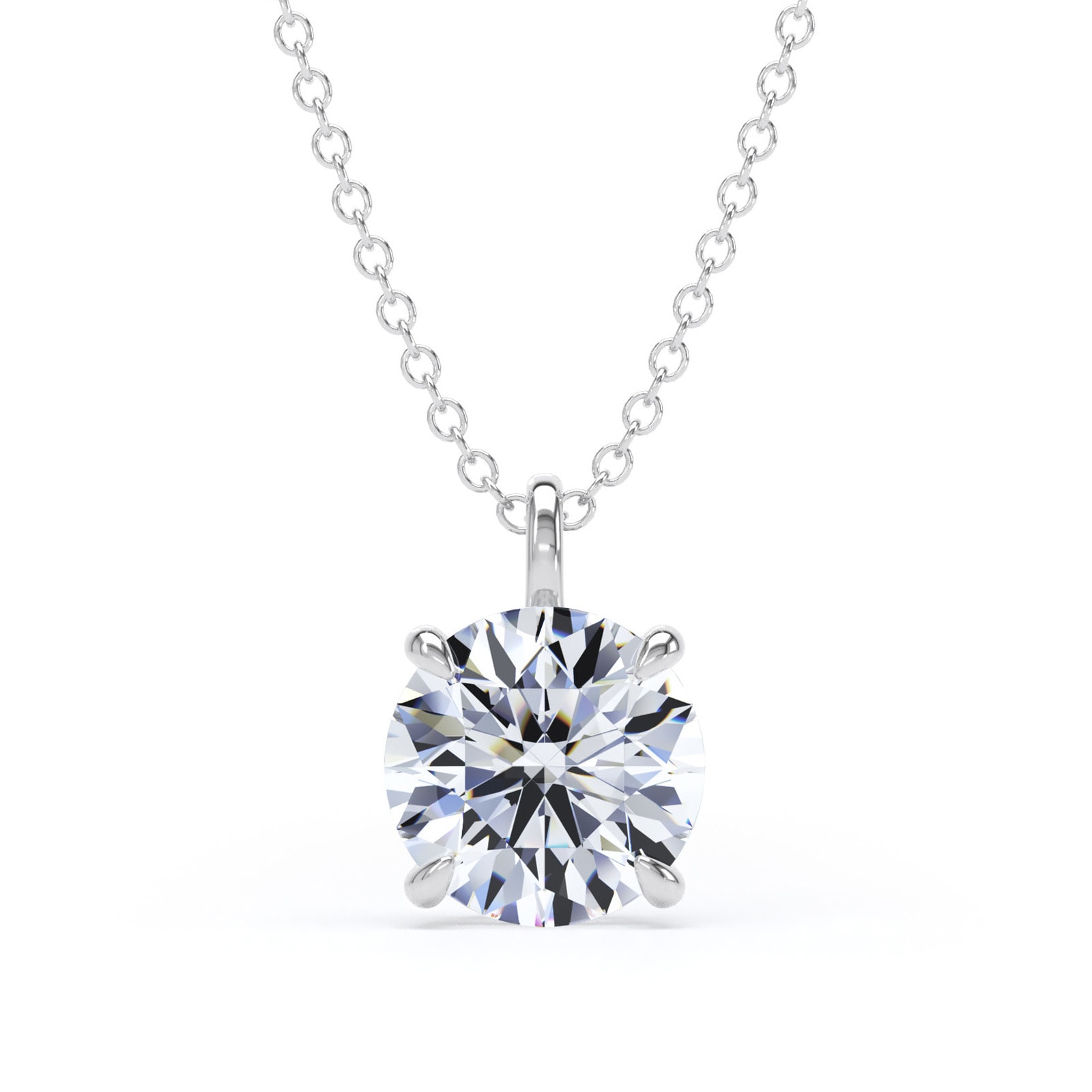 Goldsmiths 9ct White Gold 1.50cttw Brilliant Cut Lab Grown Diamond Solitaire Pendant