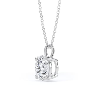 Goldsmiths 9ct White Gold 1.50cttw Brilliant Cut Lab Grown Diamond Solitaire Pendant