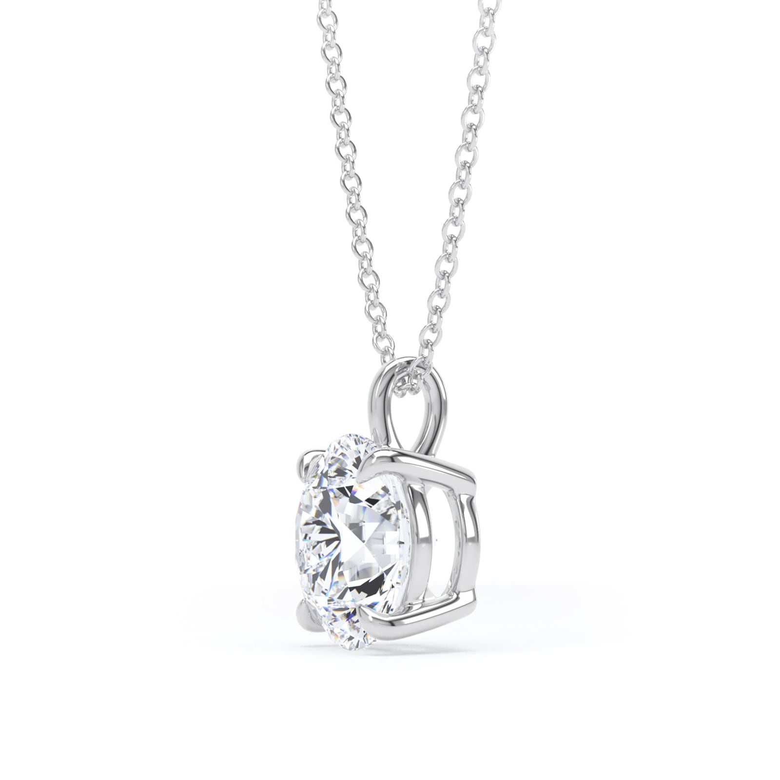 Goldsmiths 9ct White Gold 2.00cttw Brilliant Cut Lab Grown Diamond Solitaire Pendant
