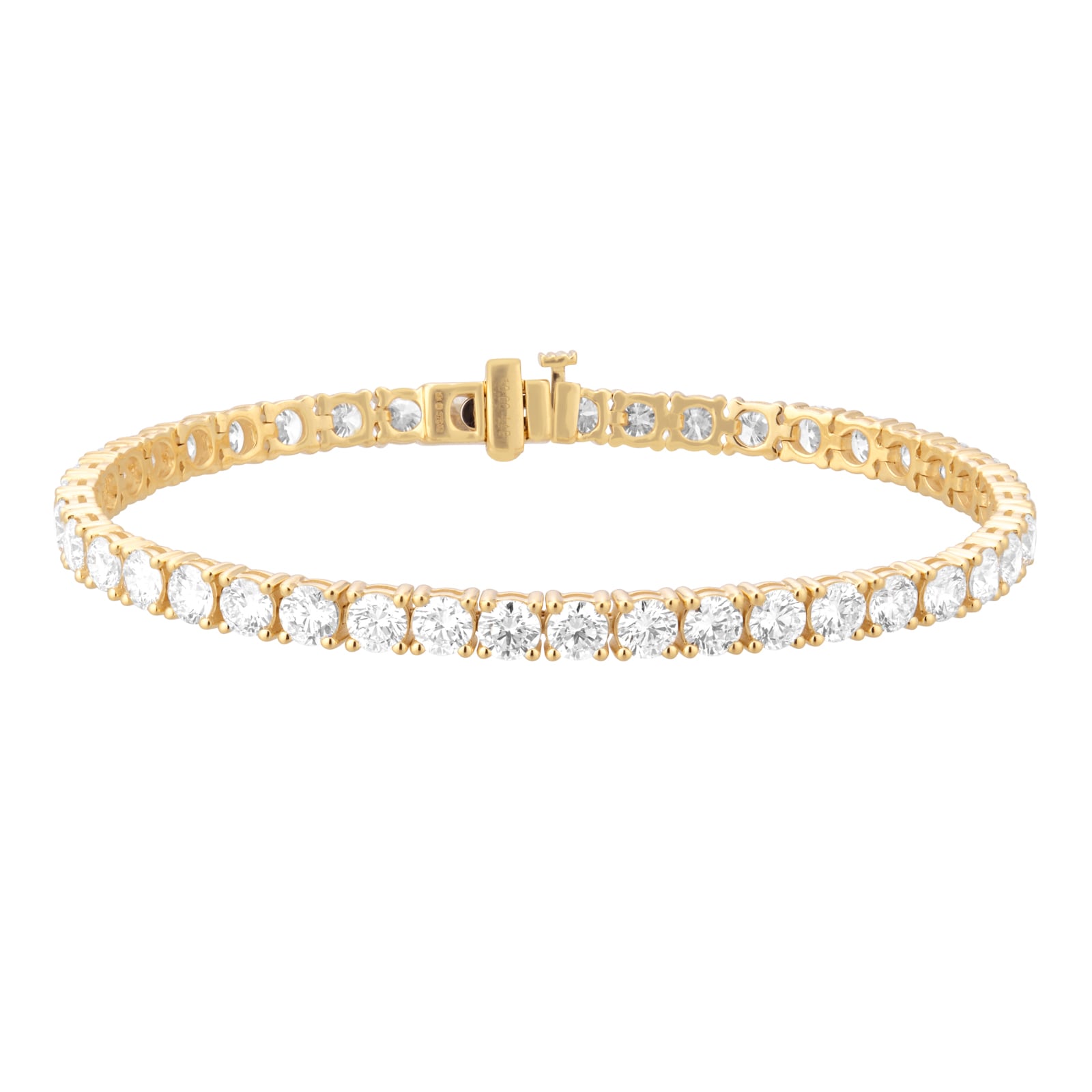 Goldsmiths 9ct Yellow Gold 10.00cttw Lab Grown Diamond Line Bracelet