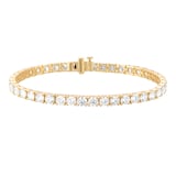 Goldsmiths 9ct Yellow Gold 10.00cttw Lab Grown Diamond Line Bracelet