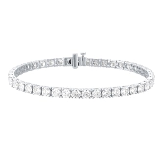 Goldsmiths 9ct White Gold 10.00cttw Lab Grown Diamond Line Bracelet Goldsmiths 9ct White Gold 10.00cttw Lab Grown Diamond Line Bracelet