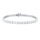 Goldsmiths 9ct White Gold 10.00cttw Lab Grown Diamond Line Bracelet