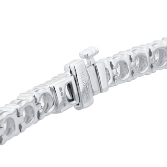Goldsmiths 9ct White Gold 10.00cttw Lab Grown Diamond Line Bracelet