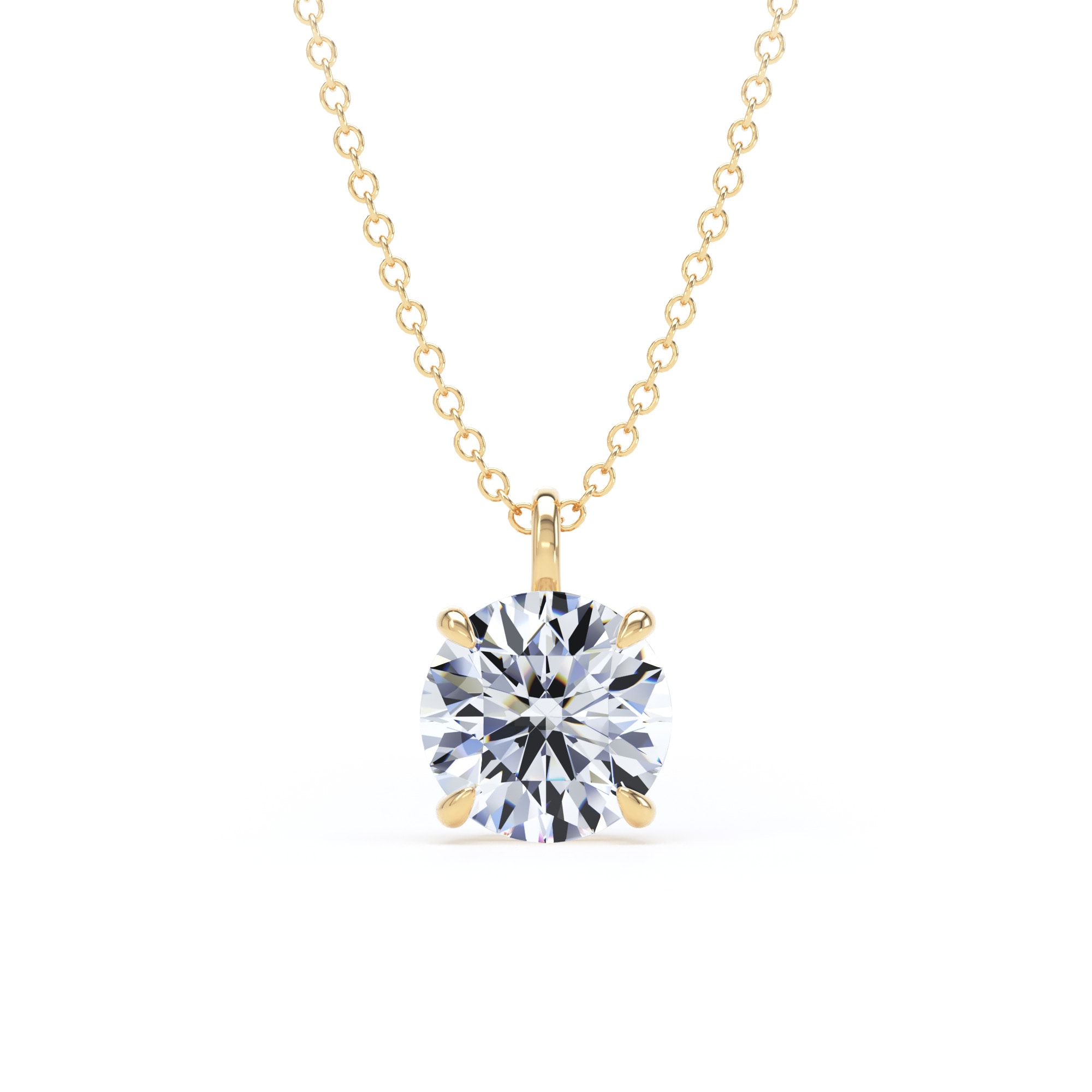 9ct Yellow Gold 1.50cttw Brilliant Cut Lab Grown Diamond Solitaire Pendant