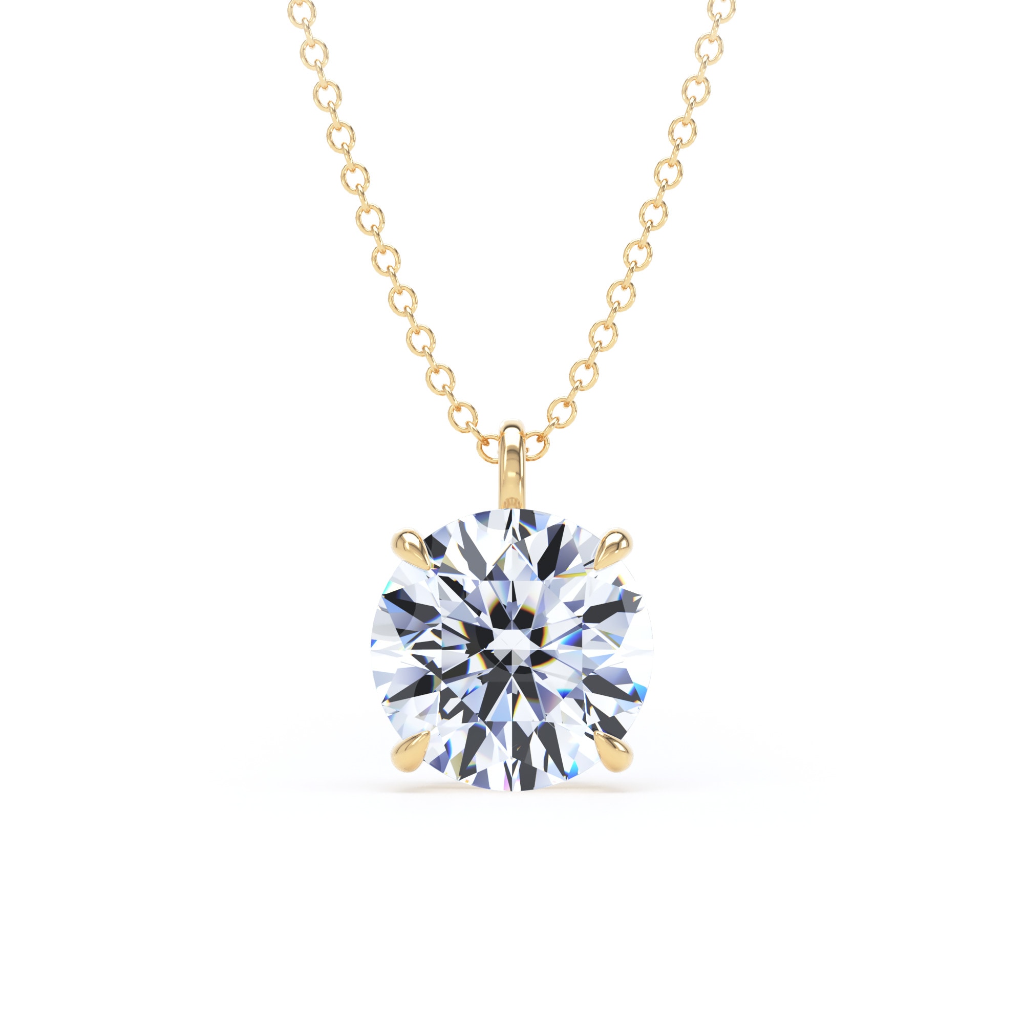 9ct Yellow Gold 2.50cttw Brilliant Cut Lab Grown Diamond Solitaire Pendant