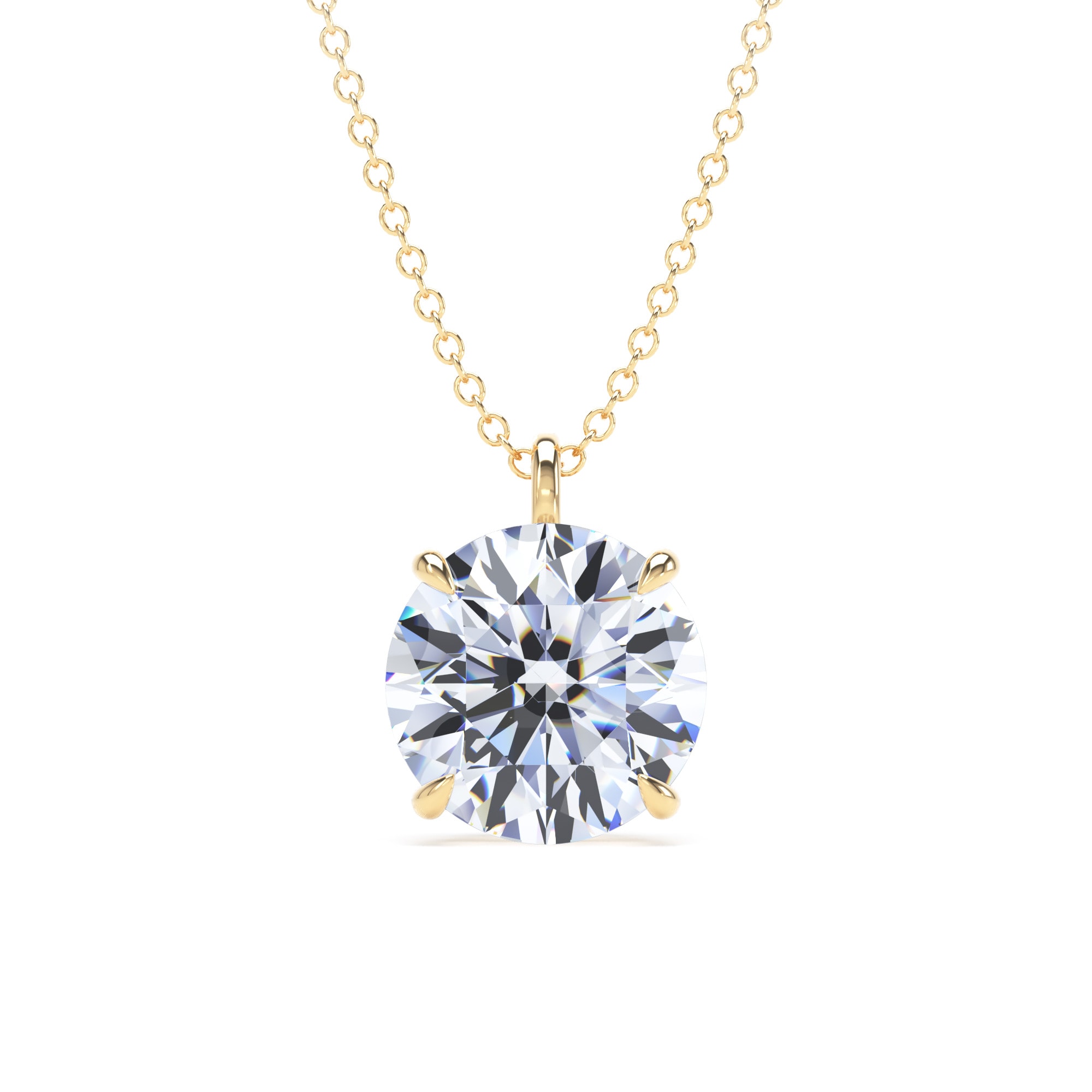 9ct Yellow Gold 3.00cttw Brilliant Cut Lab Grown Diamond Solitaire Pendant