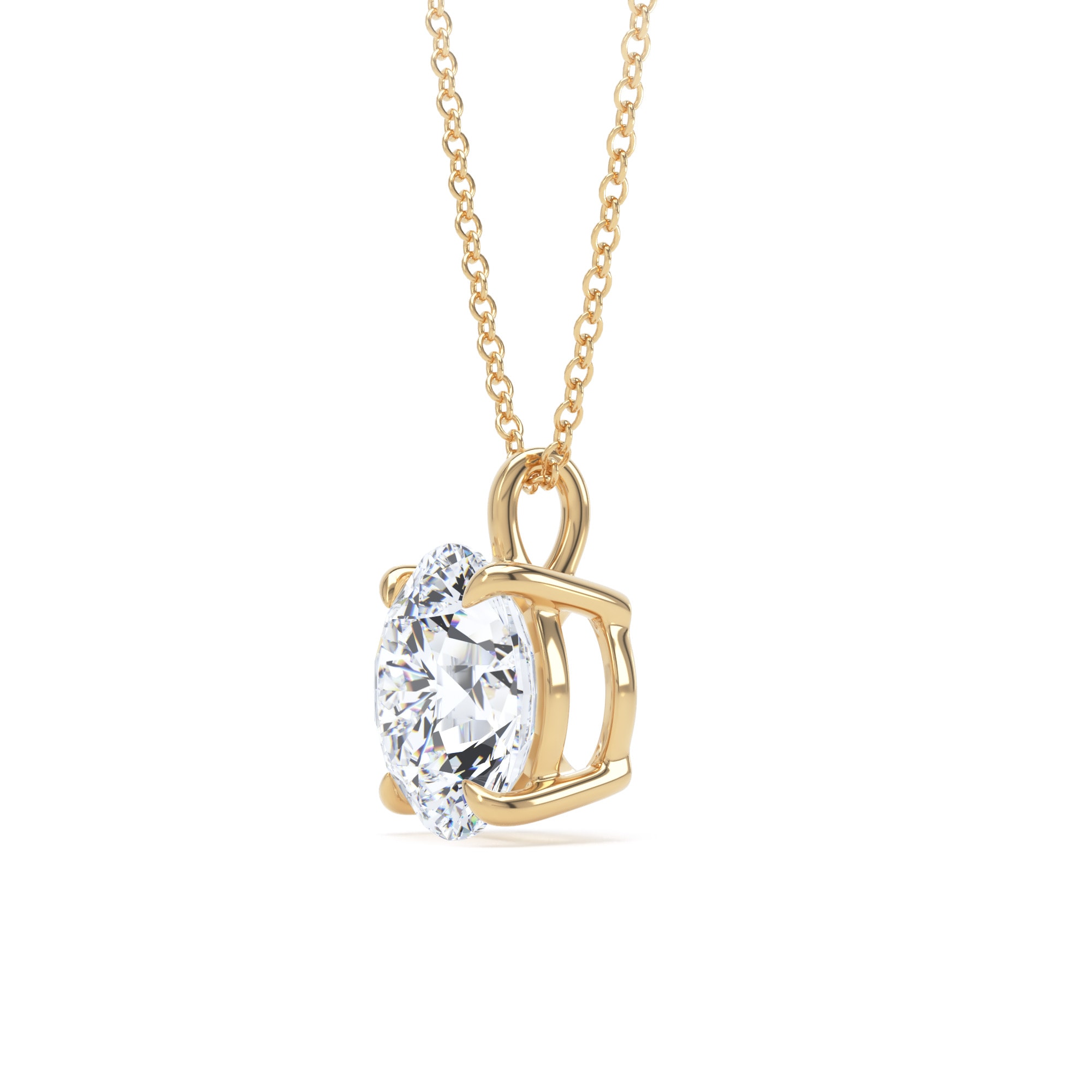 Goldsmiths 18ct Yellow Gold 2.50cttw Brilliant Cut Lab Grown Diamond Solitaire Pendant