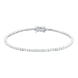 Goldsmiths 9ct White Gold 2.00cttw Lab Grown Diamond Line Bracelet