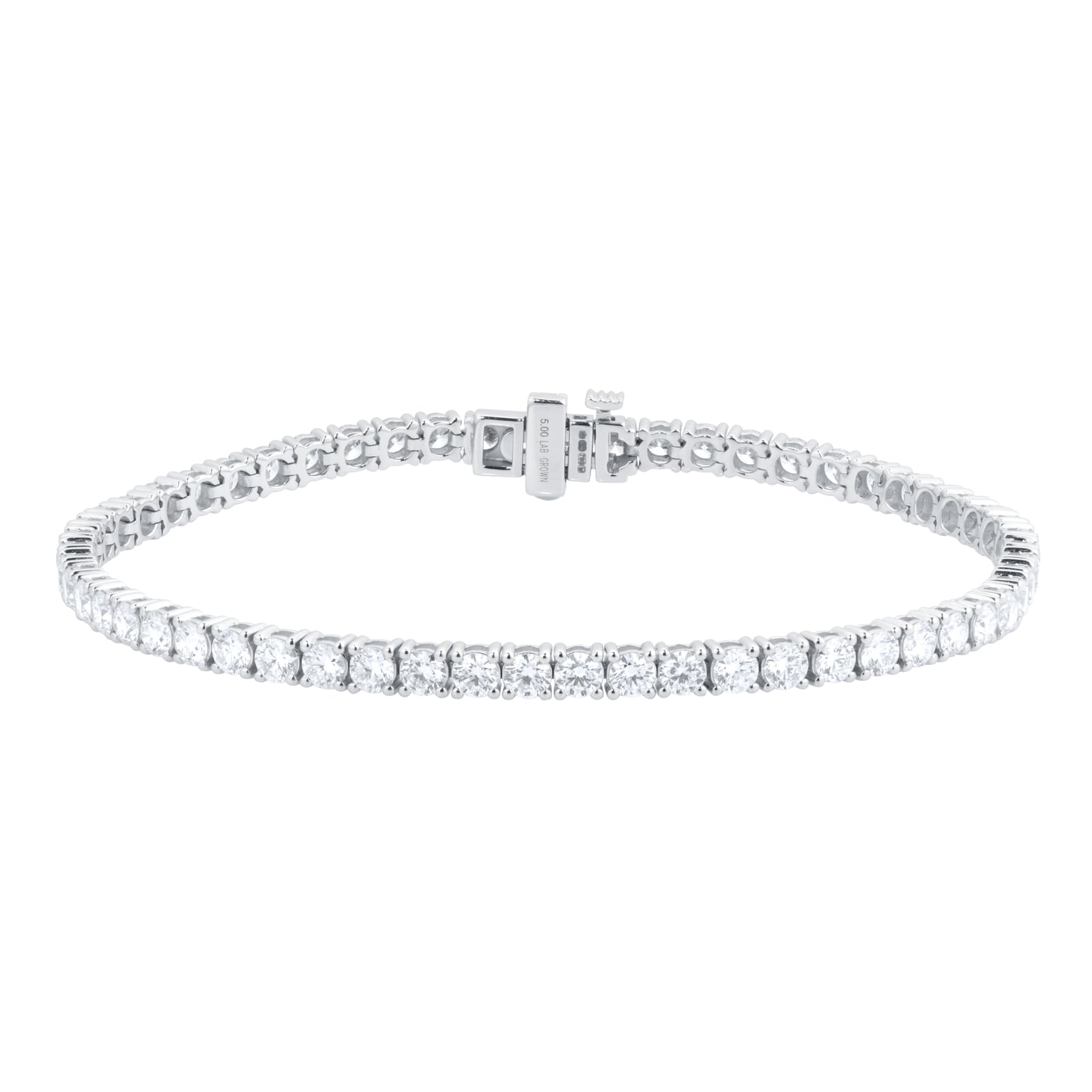 Goldsmiths 18ct White Gold 5.00cttw Lab Grown Diamond Line Bracelet