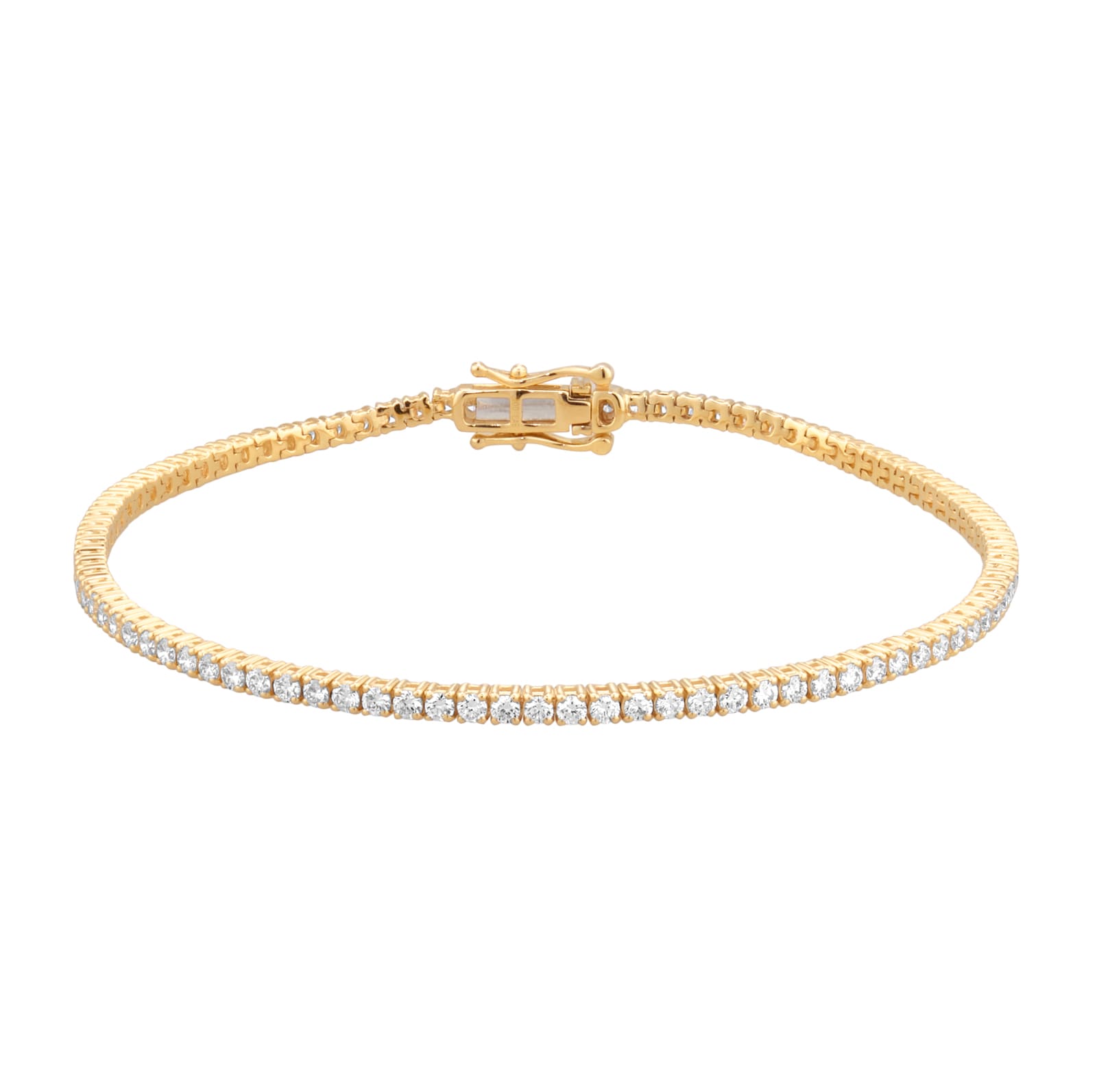 Goldsmiths 9ct Yellow Gold 2.00cttw Lab Grown Diamond Line Bracelet