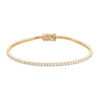 Goldsmiths 9ct Yellow Gold 2.00cttw Lab Grown Diamond Line Bracelet Goldsmiths 9ct Yellow Gold 2.00cttw Lab Grown Diamond Line Bracelet