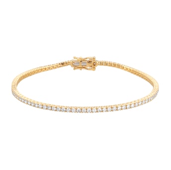 9ct Yellow Gold 2.00cttw Lab Grown Diamond Line Bracelet