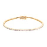 Goldsmiths 9ct Yellow Gold 2.00cttw Lab Grown Diamond Line Bracelet