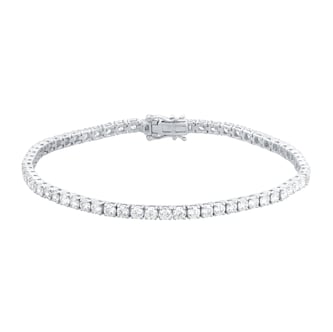 Goldsmiths 9ct White Gold 5.00cttw Lab Grown Diamond Line Bracelet