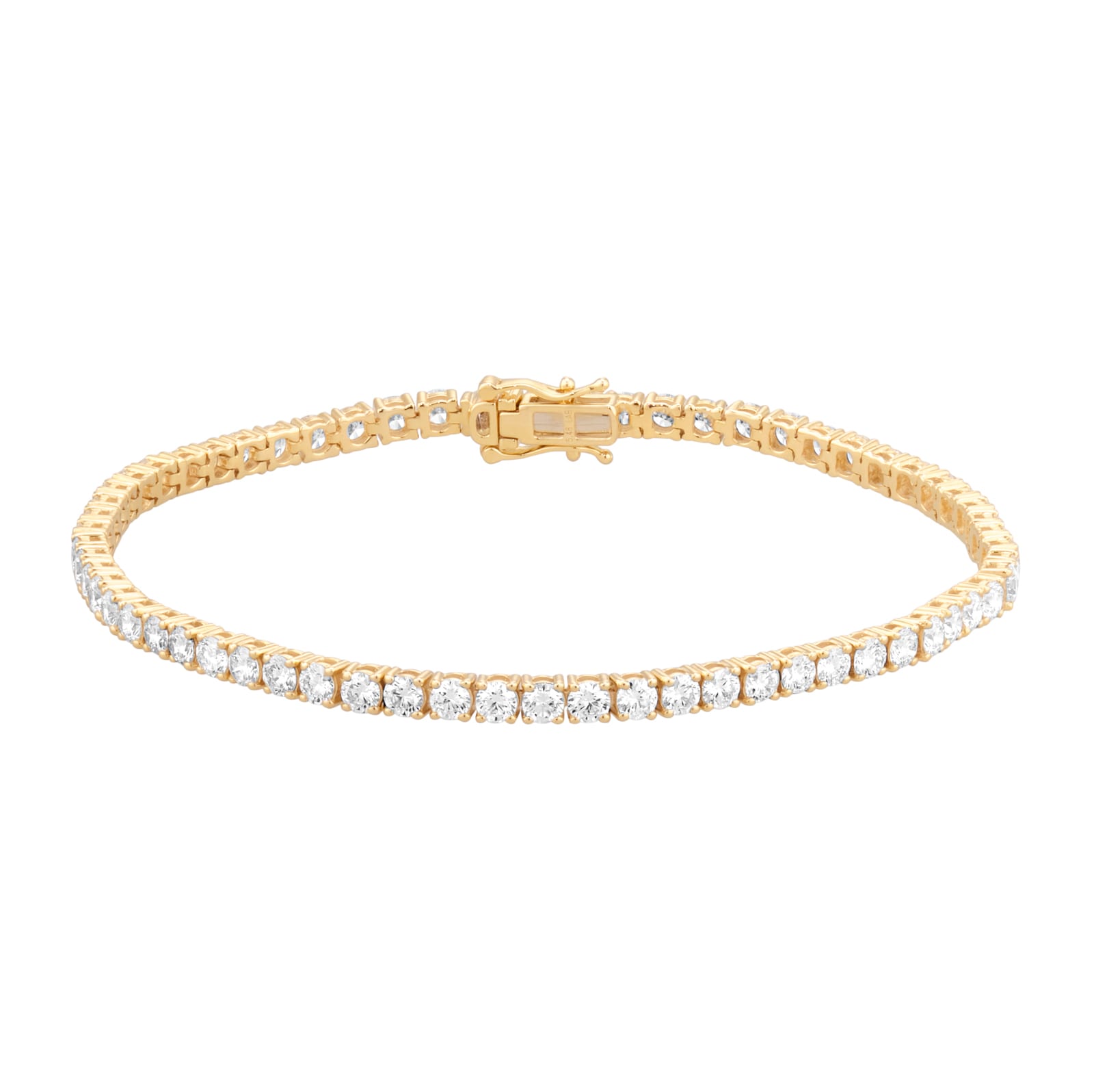 Goldsmiths 9ct Yellow Gold 5.00cttw Lab Grown Diamond Line Bracelet