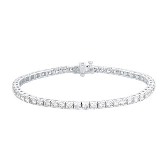 Goldsmiths 9ct White Gold 7.00cttw Lab Grown Diamond Line Bracelet