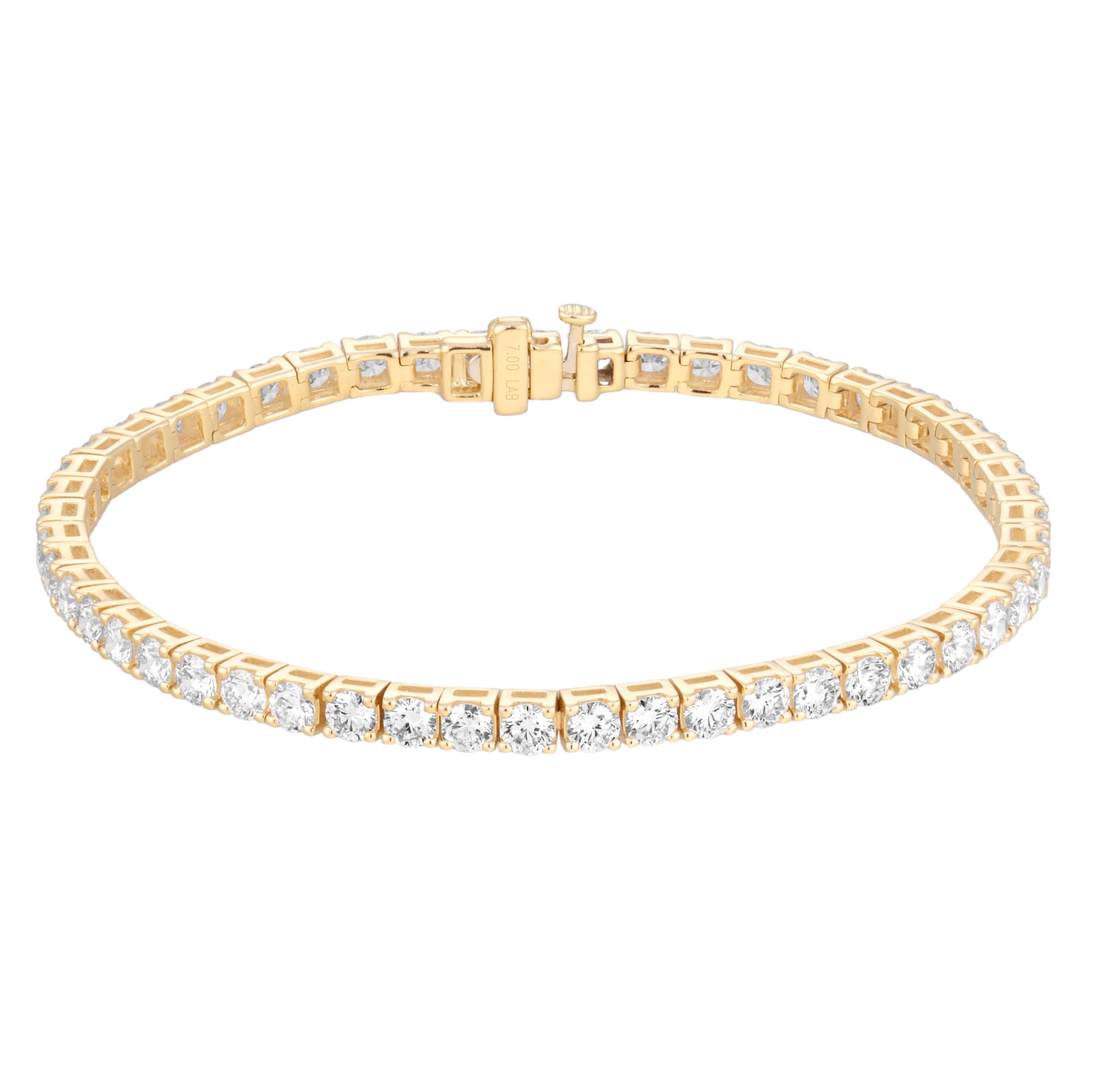 Goldsmiths 9ct Yellow Gold 7.00cttw Lab Grown Diamond Line Bracelet
