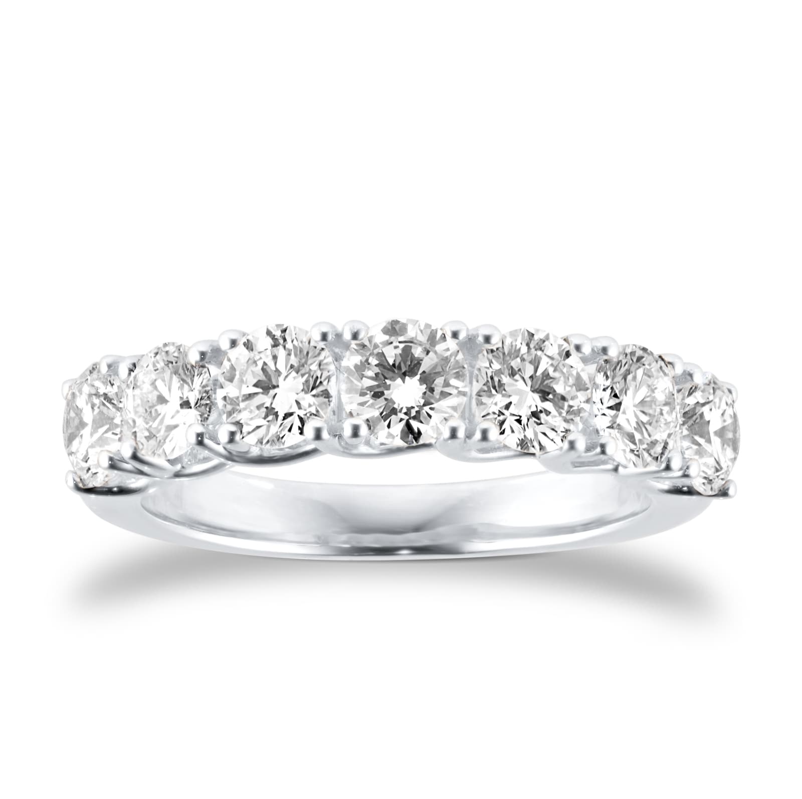 Goldsmiths Platinum 1.50cttw Brilliant Cut Lab Grown Diamond 7 Stone Ring