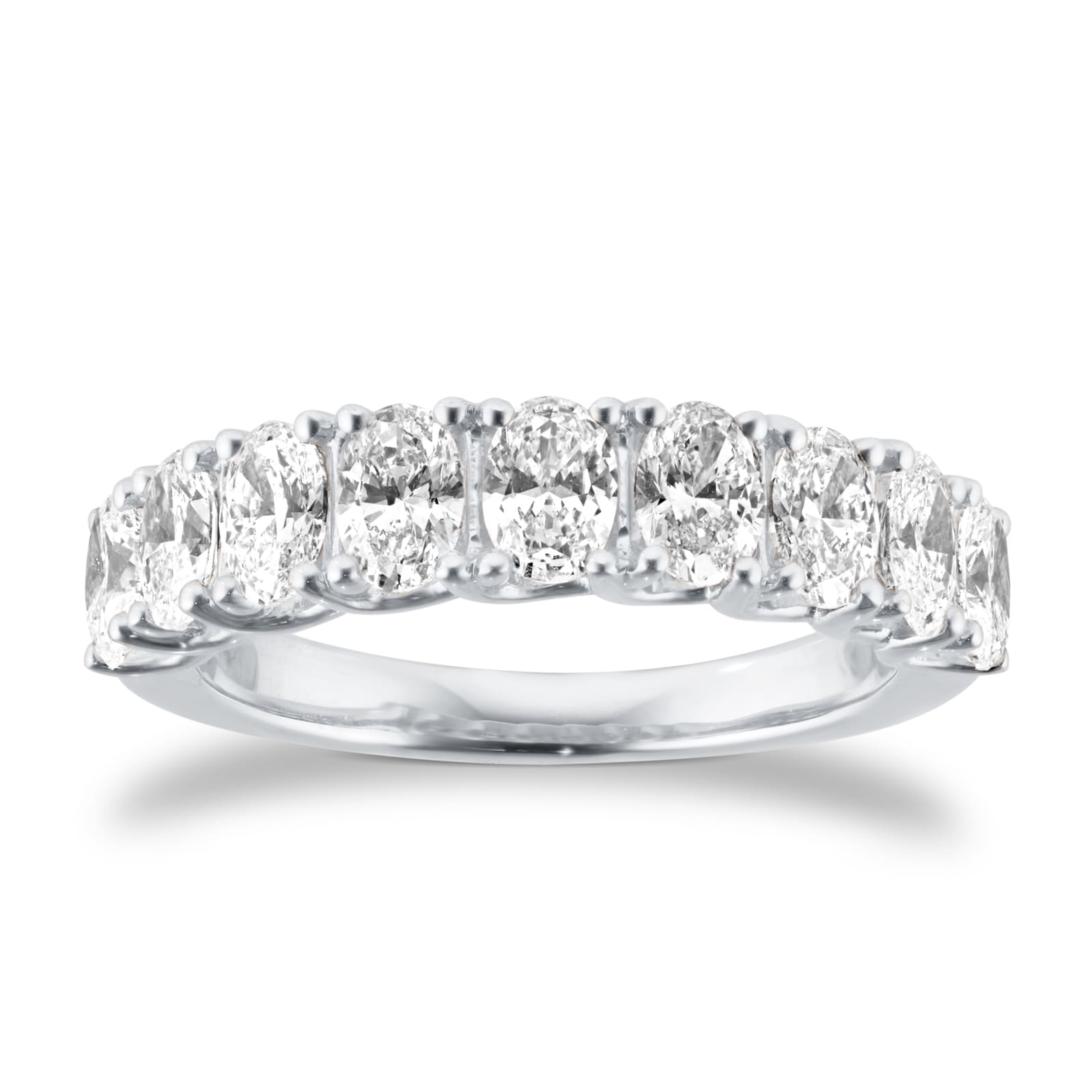 Goldsmiths Platinum 1.50cttw Oval Cut Lab Grown Diamond 9 Stone Ring Goldsmiths Platinum 1.50cttw Oval Cut Lab Grown Diamond 9 Stone Ring