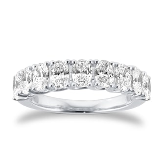 Goldsmiths Platinum 1.50cttw Oval Cut Lab Grown Diamond 9 Stone Ring Goldsmiths Platinum 1.50cttw Oval Cut Lab Grown Diamond 9 Stone Ring