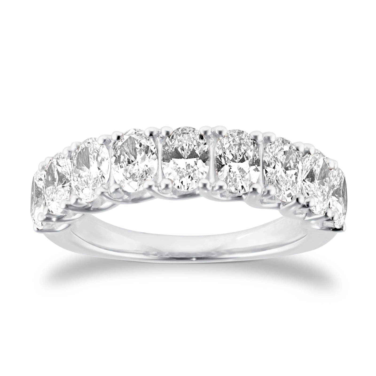 Goldsmiths Platinum 2.00cttw Oval Cut Lab Grown Diamond 9 Stone Ring Goldsmiths Platinum 2.00cttw Oval Cut Lab Grown Diamond 9 Stone Ring
