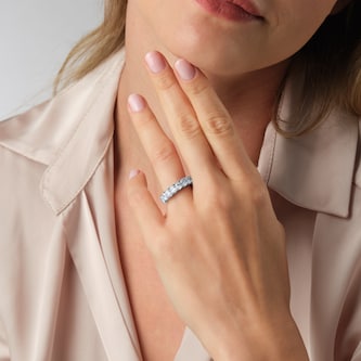 Goldsmiths Platinum 2.00cttw Oval Cut Lab Grown Diamond 9 Stone Ring Goldsmiths Platinum 2.00cttw Oval Cut Lab Grown Diamond 9 Stone Ring