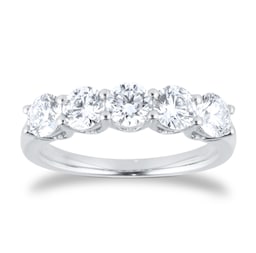 25040012 - Platinum 1.50cttw Brilliant Cut Lab Grown Diamond 5 Stone Eternity Ring
