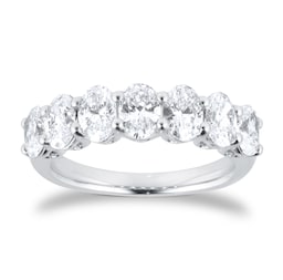 25040014 - Platinum 2.00cttw Oval Cut Lab Grown Diamond 7 Stone Eternity Ring