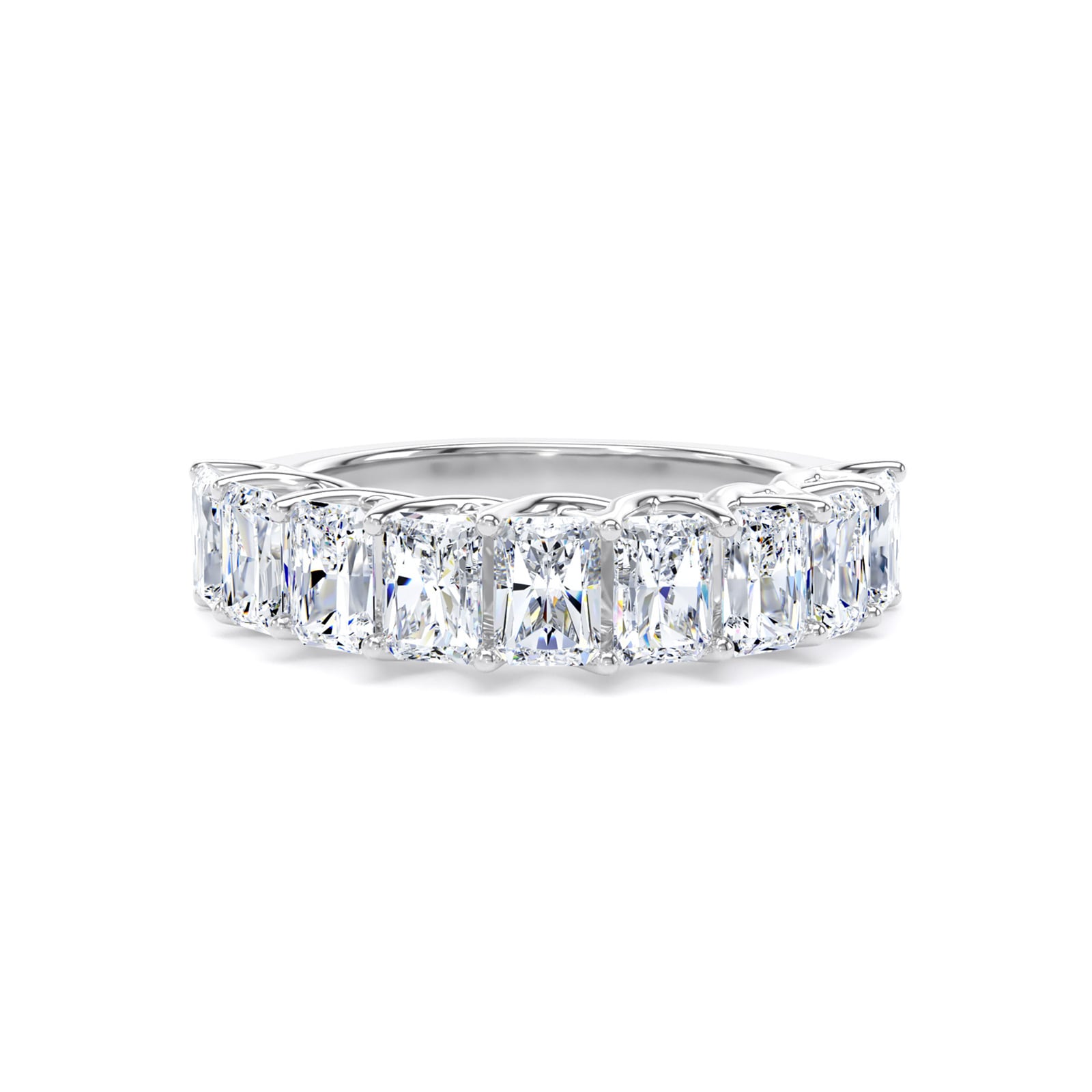 Goldsmiths Platinum 2.00cttw Radiant Cut Lab Grown Diamond 9 Stone Ring