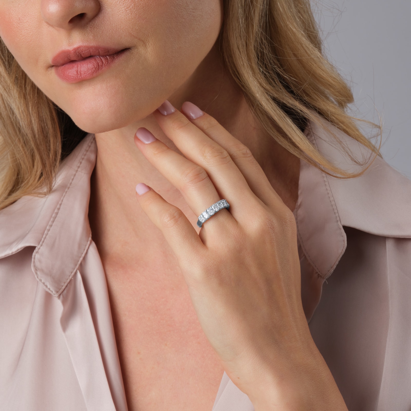 Goldsmiths Platinum 2.00cttw Radiant Cut Lab Grown Diamond 9 Stone Ring Goldsmiths Platinum 2.00cttw Radiant Cut Lab Grown Diamond 9 Stone Ring