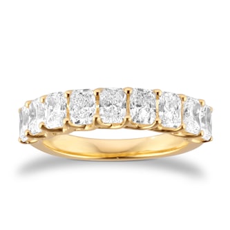 Goldsmiths 18ct Yellow Gold 2.00cttw Radiant Cut Lab Grown Diamond 9 Stone Ring Goldsmiths 18ct Yellow Gold 2.00cttw Radiant Cut Lab Grown Diamond 9 Stone Ring