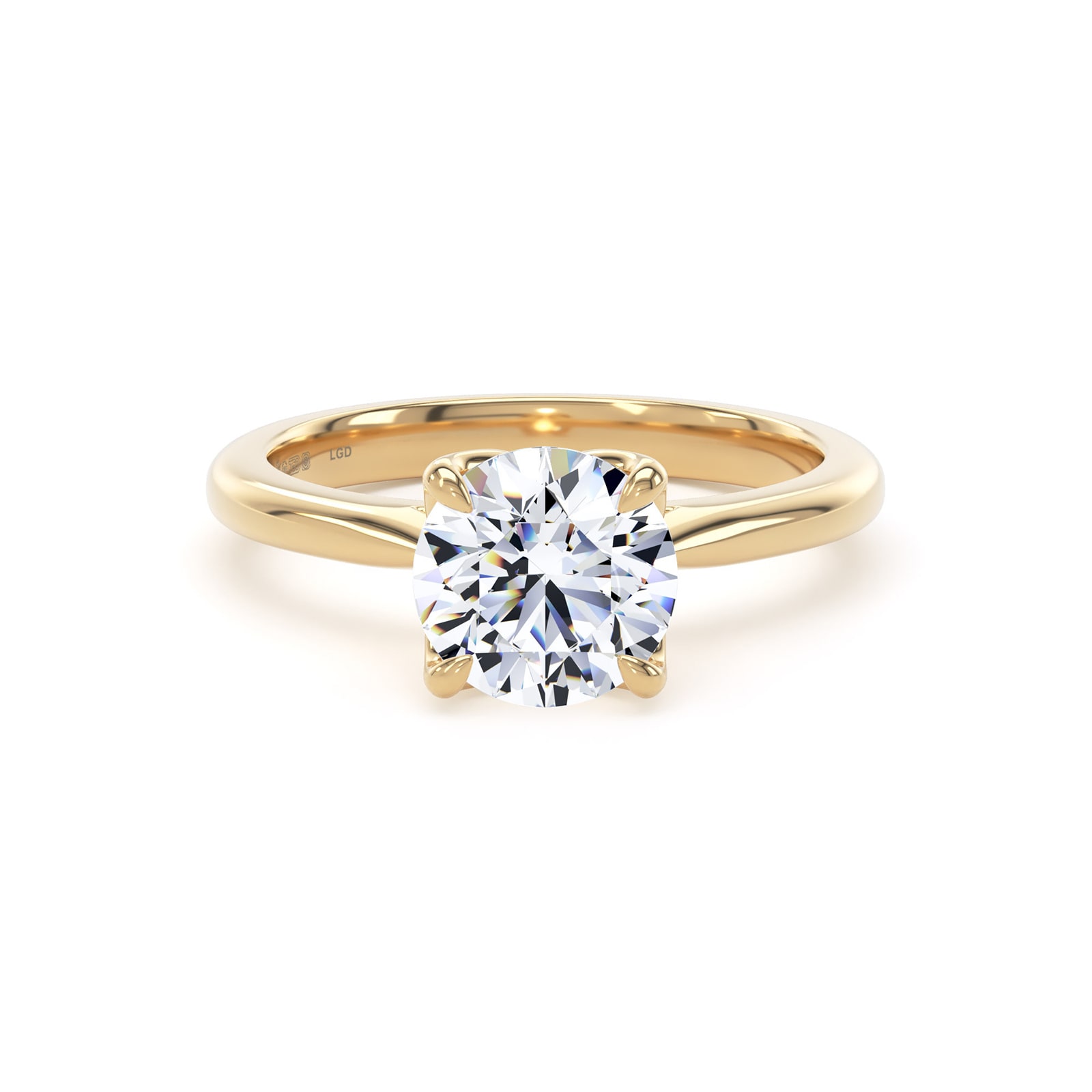 Goldsmiths 18ct Yellow Gold 1.50cttw Brilliant Cut Lab Grown Diamond Solitaire Engagement Ring
