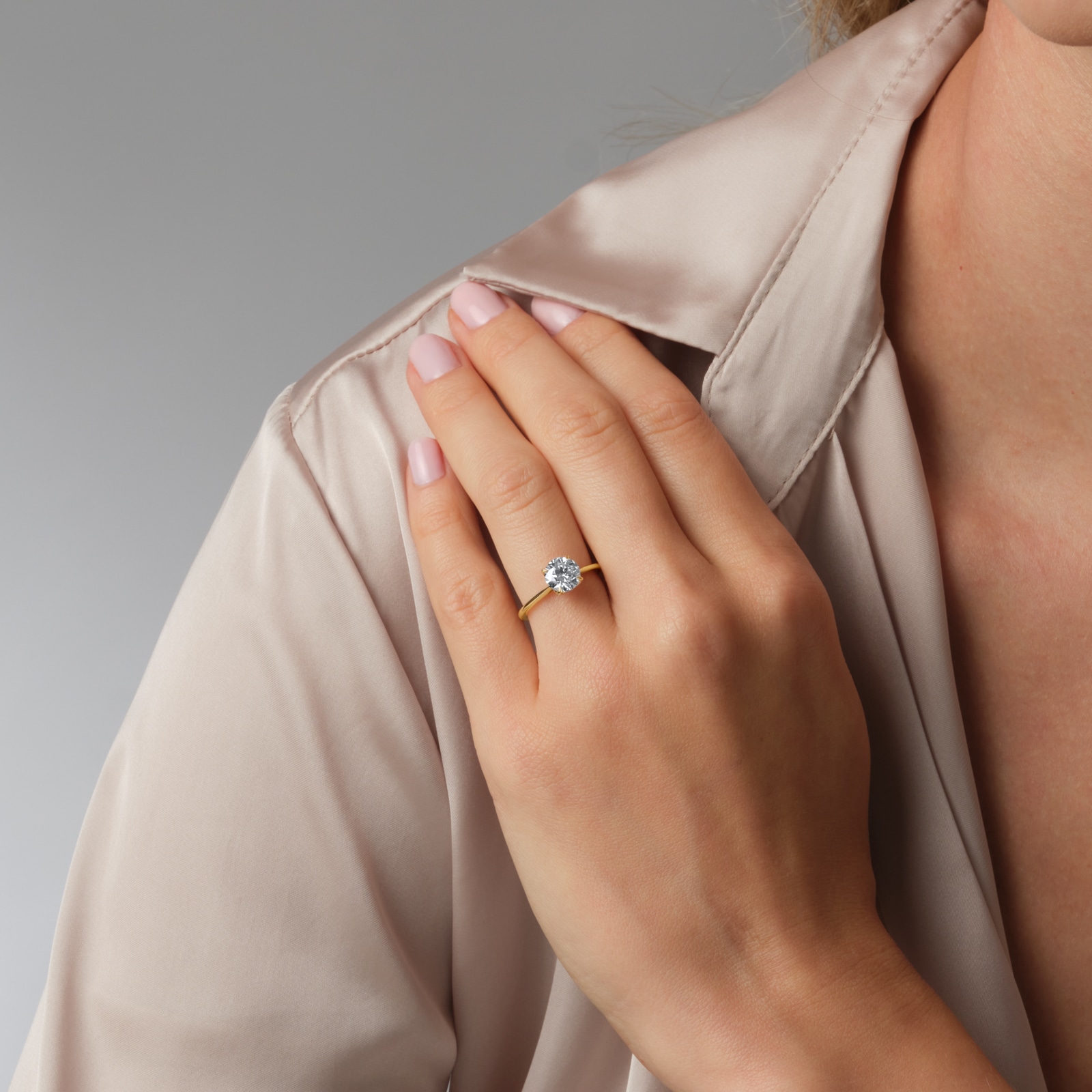 Goldsmiths 18ct Yellow Gold 1.50cttw Brilliant Cut Lab Grown Diamond Solitaire Engagement Ring