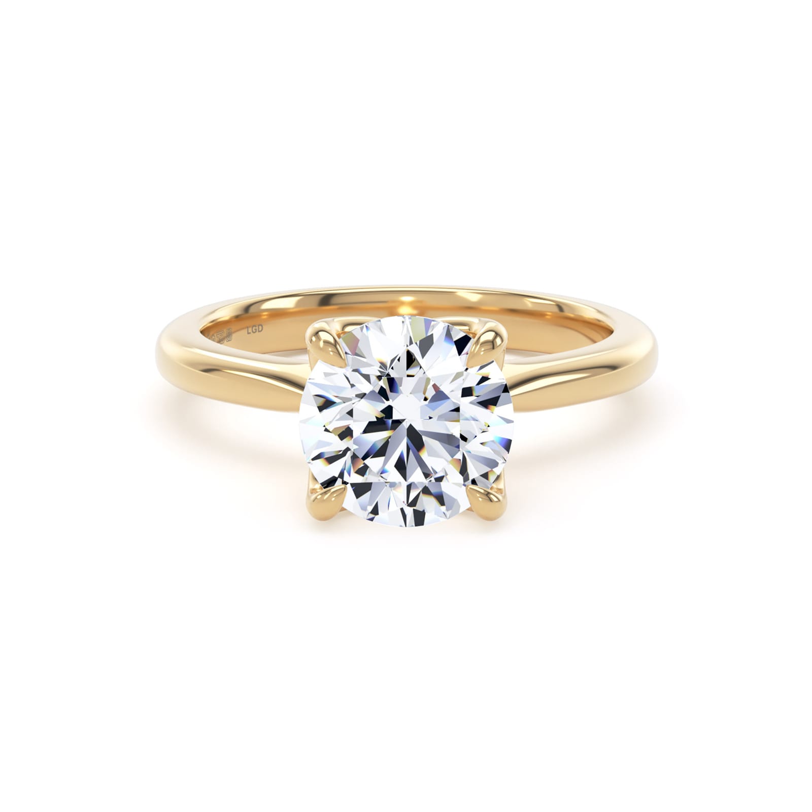Goldsmiths 18ct Yellow Gold 2.00cttw Brilliant Cut Lab Grown Diamond Solitaire Engagement Ring