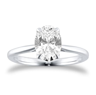 Goldsmiths Platinum 1.50cttw Oval Cut Lab Grown Diamond Solitaire Engagement Ring