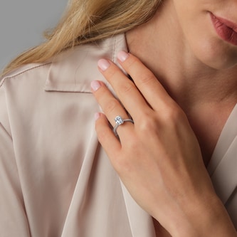 Goldsmiths Platinum 1.50cttw Oval Cut Lab Grown Diamond Solitaire Engagement Ring