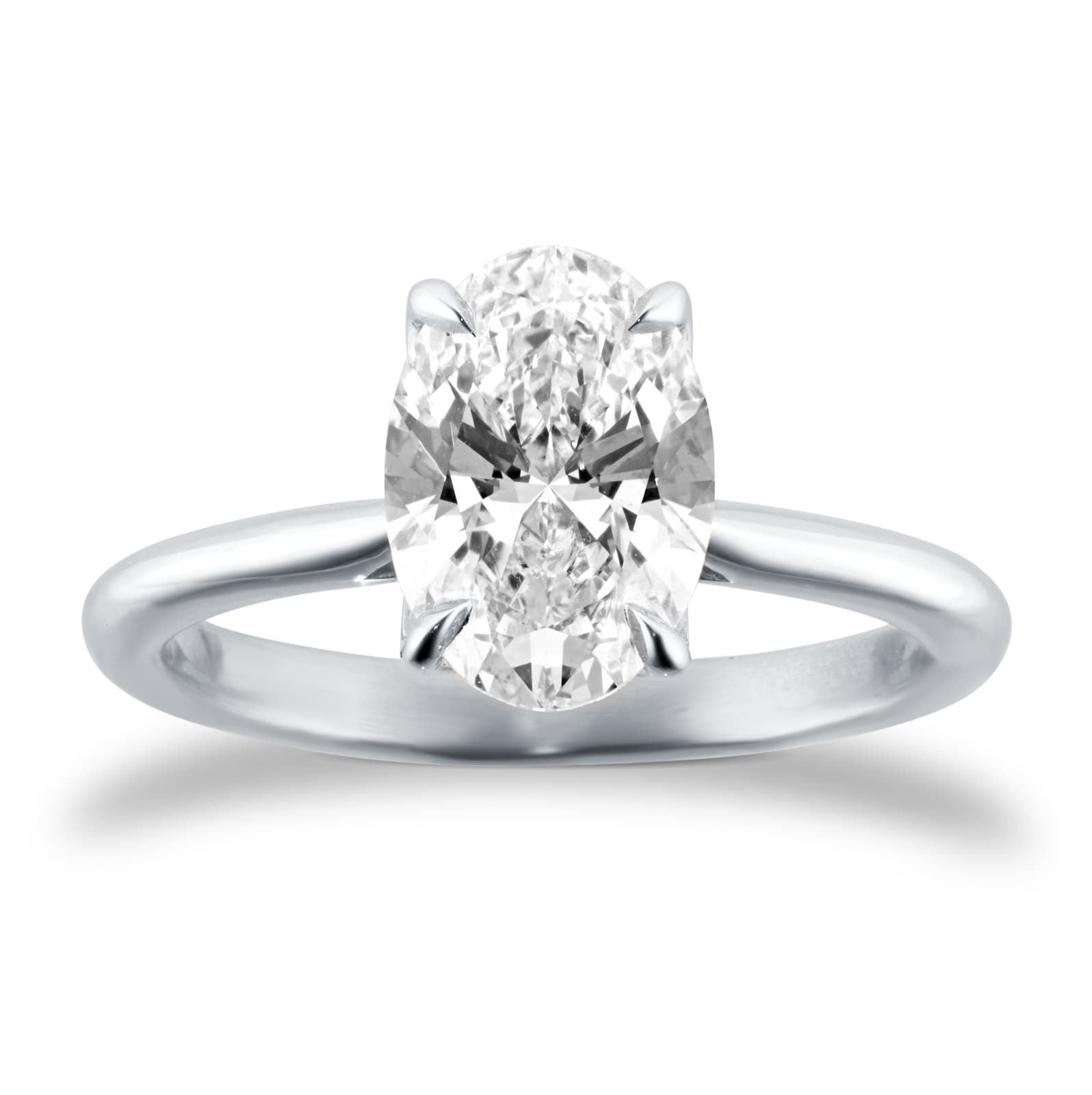 Platinum 2.00cttw Oval Cut Lab Grown Diamond Solitaire Engagement Ring - Ring Size K
