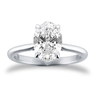 Goldsmiths Platinum 2.00cttw Oval Cut Lab Grown Diamond Solitaire Engagement Ring