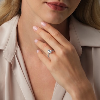 Goldsmiths Platinum 2.00cttw Oval Cut Lab Grown Diamond Solitaire Engagement Ring