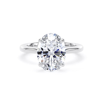 Platinum 3.00cttw Oval Cut Lab Grown Diamond Solitaire Engagement Ring