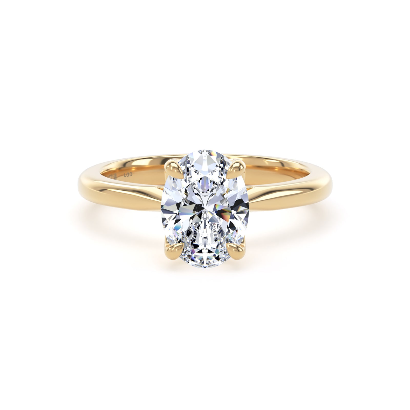 Best Luxury 
18ct Yellow Gold 1.50cttw Oval Cut Lab Grown Diamond Solitaire Engagement Ring