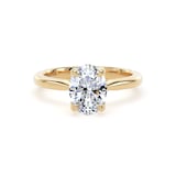 Goldsmiths 18ct Yellow Gold 1.50cttw Oval Cut Lab Grown Diamond Solitaire Engagement Ring - Ring Size Q