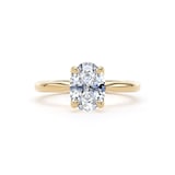 Goldsmiths 18ct Yellow Gold 1.50cttw Oval Cut Lab Grown Diamond Solitaire Engagement Ring - Ring Size Q