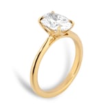 Goldsmiths 18ct Yellow Gold 2.00cttw Oval Cut Lab Grown Diamond Solitaire Engagement Ring
