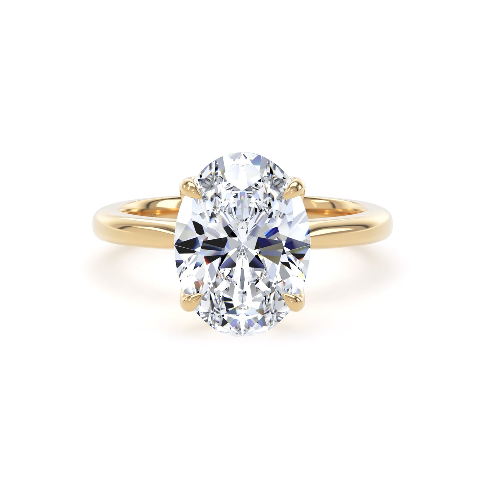 Best Luxury 
18ct Yellow Gold 3.00cttw Oval Cut Lab Grown Diamond Solitaire Engagement Ring