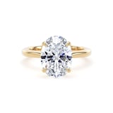 Goldsmiths 18ct Yellow Gold 3.00cttw Oval Cut Lab Grown Diamond Solitaire Engagement Ring