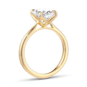 Goldsmiths 18ct Yellow Gold 3.00cttw Oval Cut Lab Grown Diamond Solitaire Engagement Ring