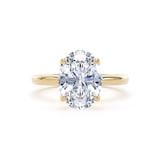 Goldsmiths 18ct Yellow Gold 3.00cttw Oval Cut Lab Grown Diamond Solitaire Engagement Ring